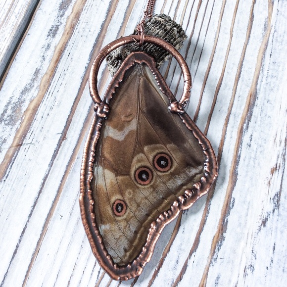 1018 - Electroformed Morpho Butterfly Necklace - Picture 4 of 4